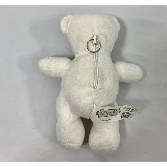 2006 Lil Luvables White Bear Spin Master Toy Teddy Fluffy Factory Hide Pocket - Picture 7 of 12